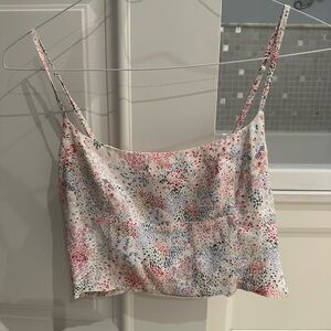 Aritzia cropped bustier blouse size S